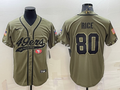 Men's San Francisco 49ers Jerry Rice #80 Olive 2022 Salute To Service Retired Player Limited jersey Joint Edition