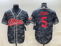 Men's San Francisco 49ers Trey Lance #5 Grey Camouflage Game jersey Joint Edition