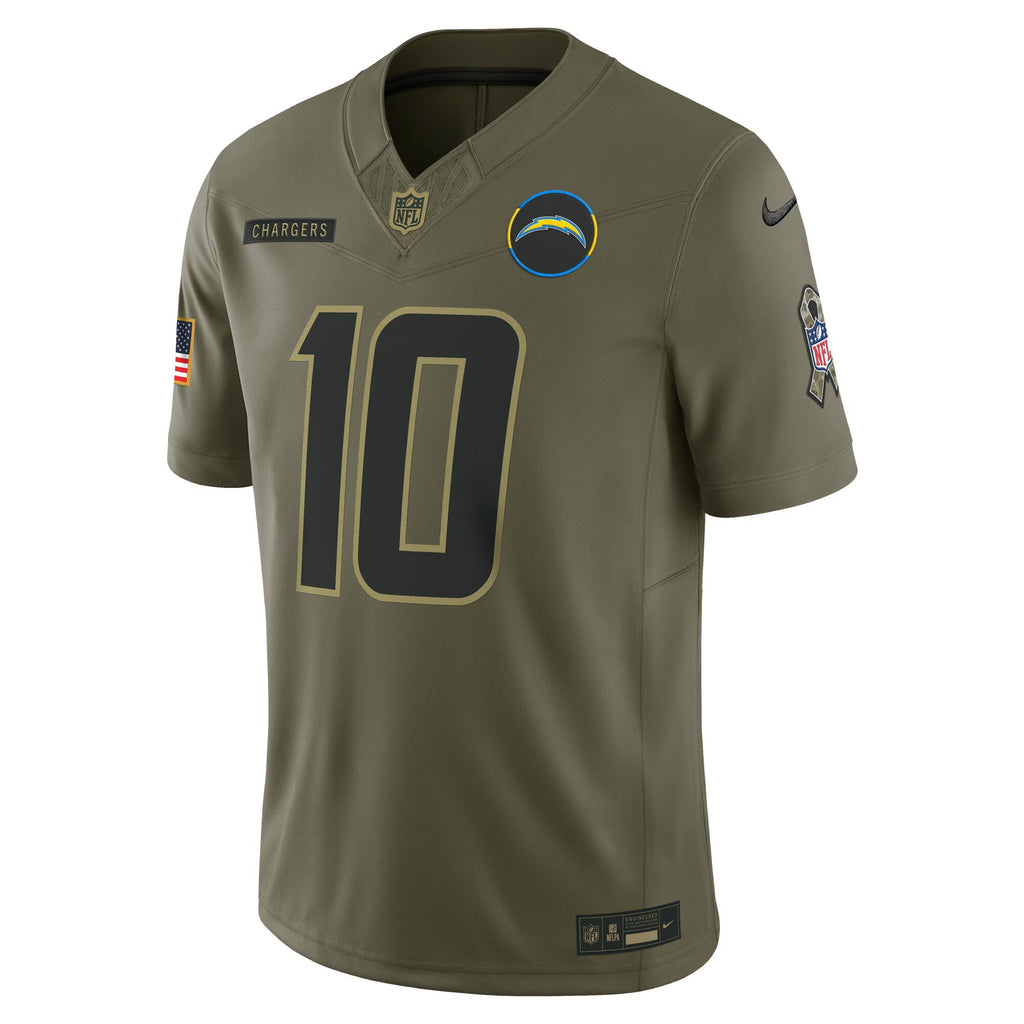 Los Angeles Chargers Justin Herbert Olive 2025 Salute to Service Limited Jersey