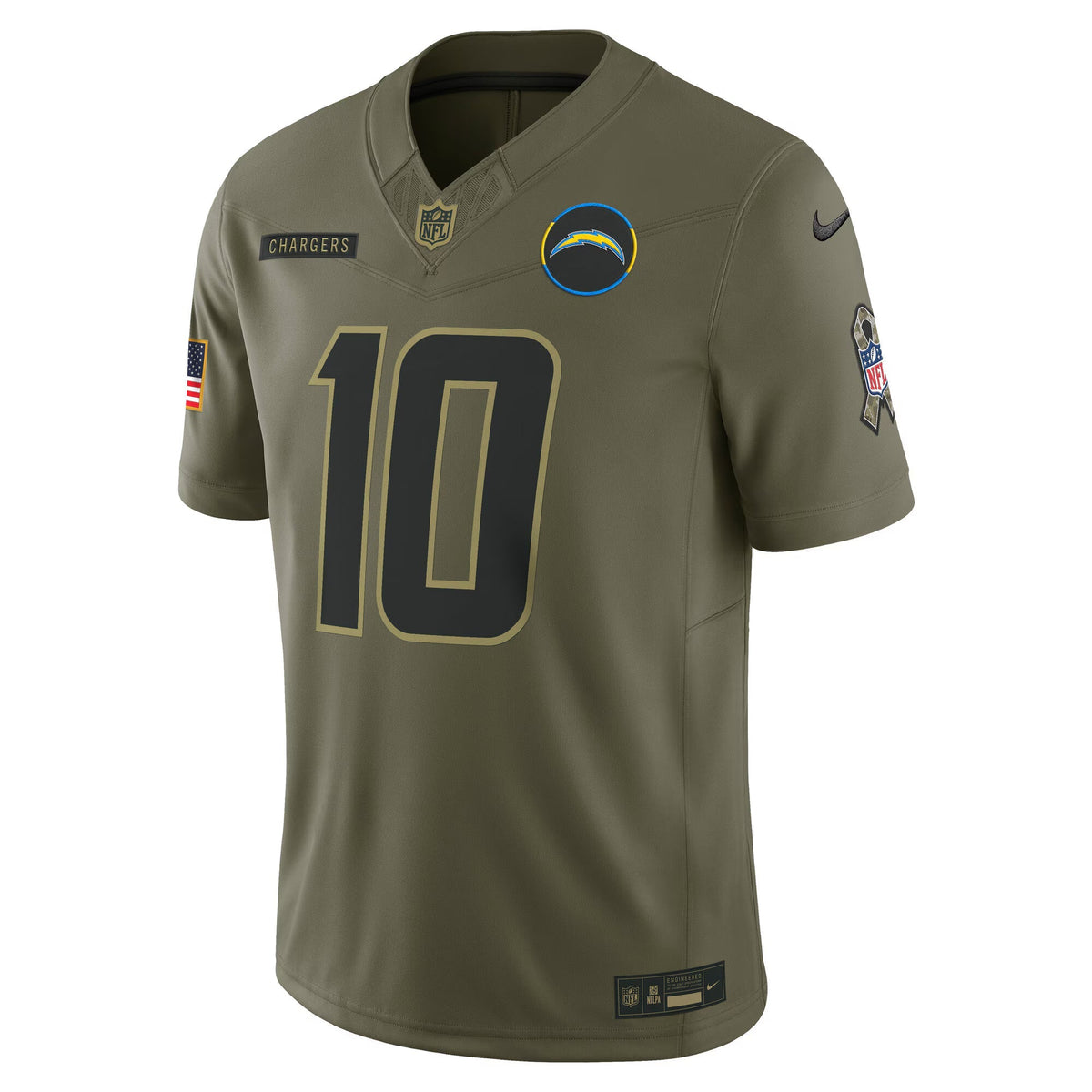 Los Angeles Chargers Justin Herbert Olive 2025 Salute to Service Limited Jersey