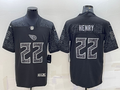 Men's Tennessee Titans Derrick Henry #22 Black Retired Player RFLCTV Limited jersey