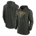Men's Atlanta Falcons Forest Green 2025 Salute to Service Sideline Dri-FIT Lightweight Hooded Pullover