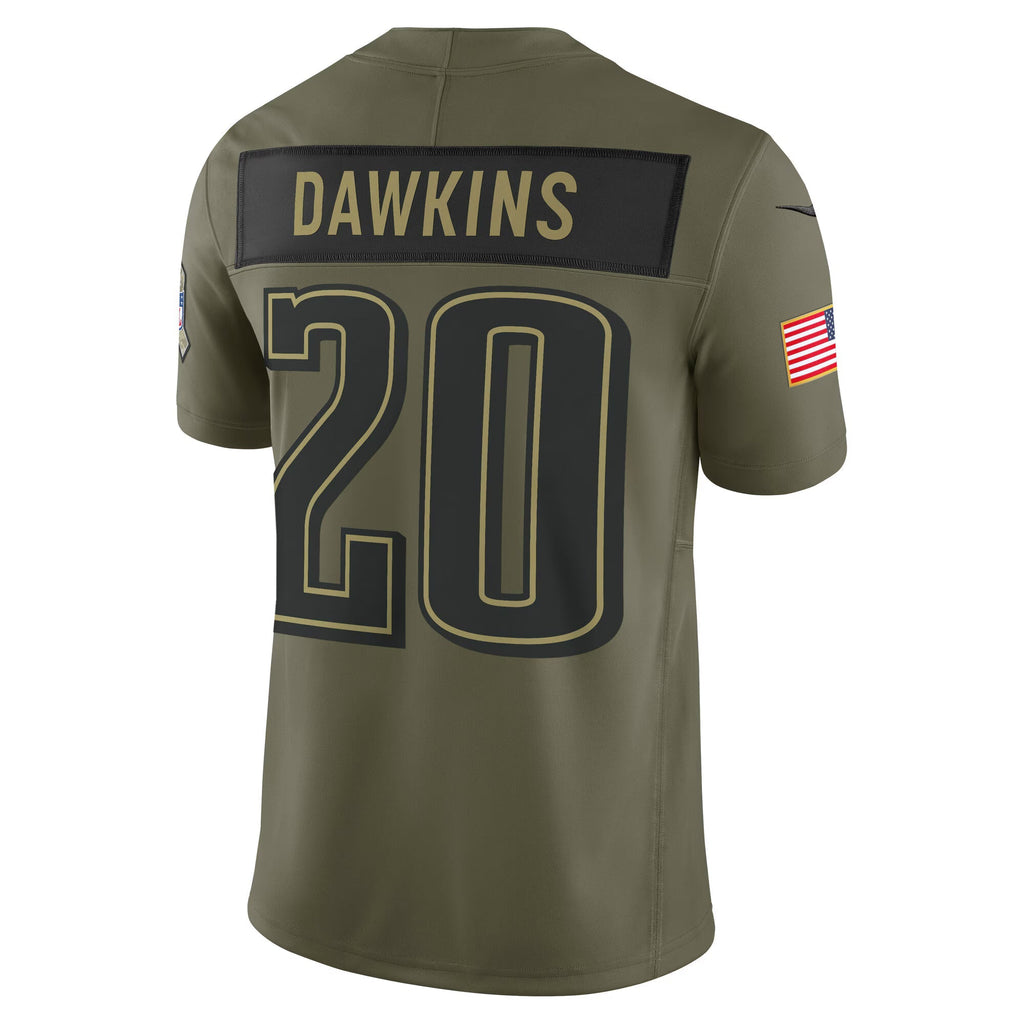 Philadelphia Eagles Brian Dawkins Olive 2025 Salute to Service Retired Limited Jersey