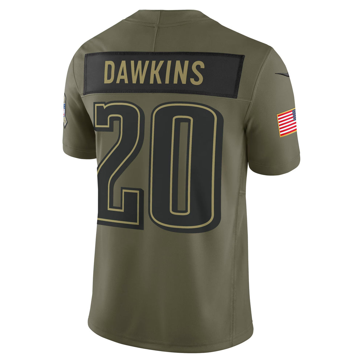 Philadelphia Eagles Brian Dawkins Olive 2025 Salute to Service Retired Limited Jersey