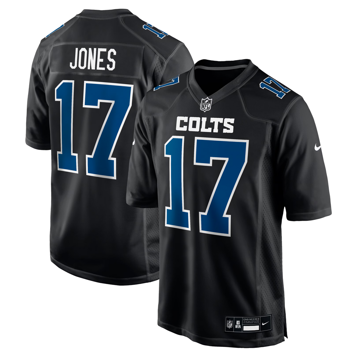 Indianapolis Colts Daniel Jones Carbon Black Fashion Game Jersey