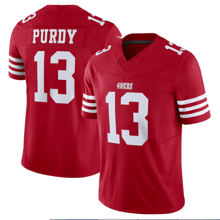 #13 Brock Purdy Player SF.49ers Scarlet Vapor F.U.S.E. Limited Football Jerseys