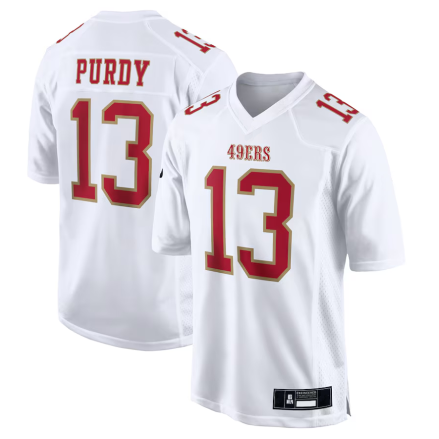 #13 Brock Purdy Player SF.49ers Tundra White Fashion Game Football Jerseys