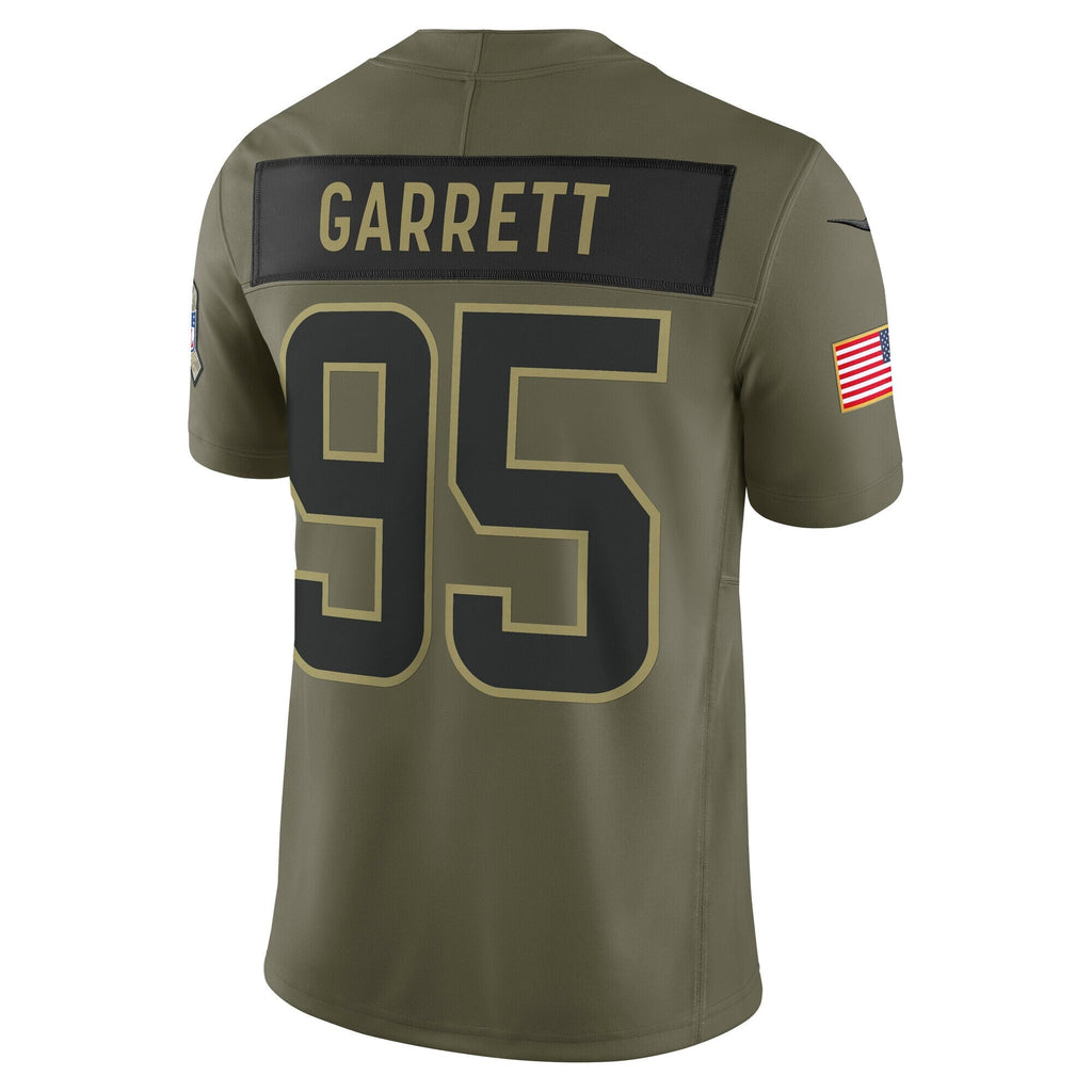 Cleveland Browns Myles Garrett Olive 2025 Salute to Service Limited Jersey