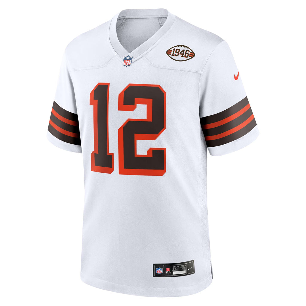 Cleveland Browns Shedeur Sanders White 2025 NFL Draft 2nd Alternate Game Jersey