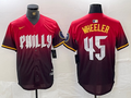 Men's Philadelphia Phillies Zack Wheeler #45 Red 2024 City Connect Limited Player jersey