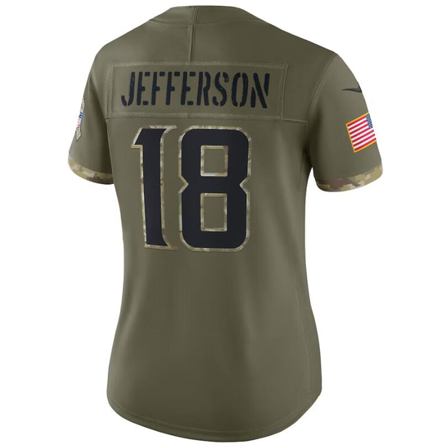 #18 Justin Jefferson Player MN.Vikings Olive Salute To Service Limited Football Jerseys