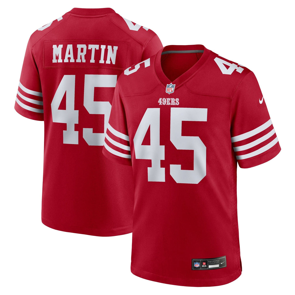 San Francisco 49ers Nick Martin Scarlet Team Game Jersey