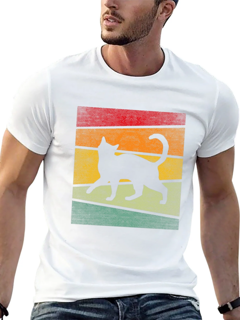 Retro Cat Silhouette T-Shirt