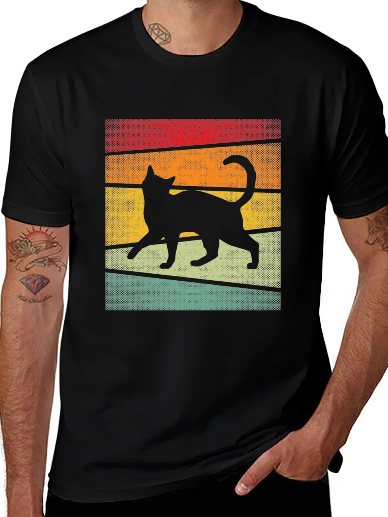 Retro Cat Silhouette T-Shirt