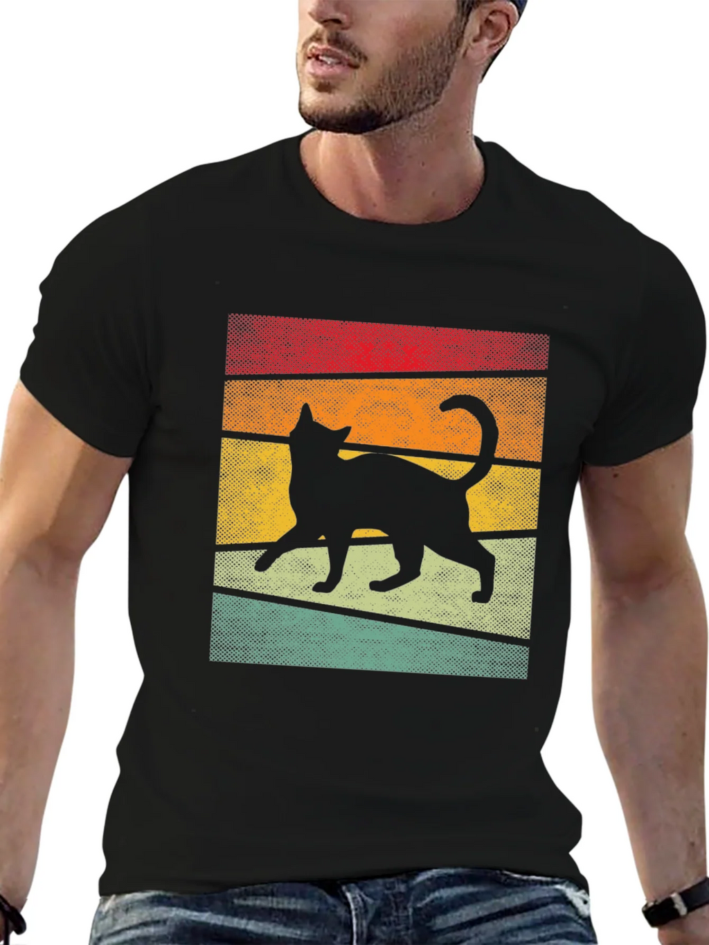Retro Cat Silhouette T-Shirt