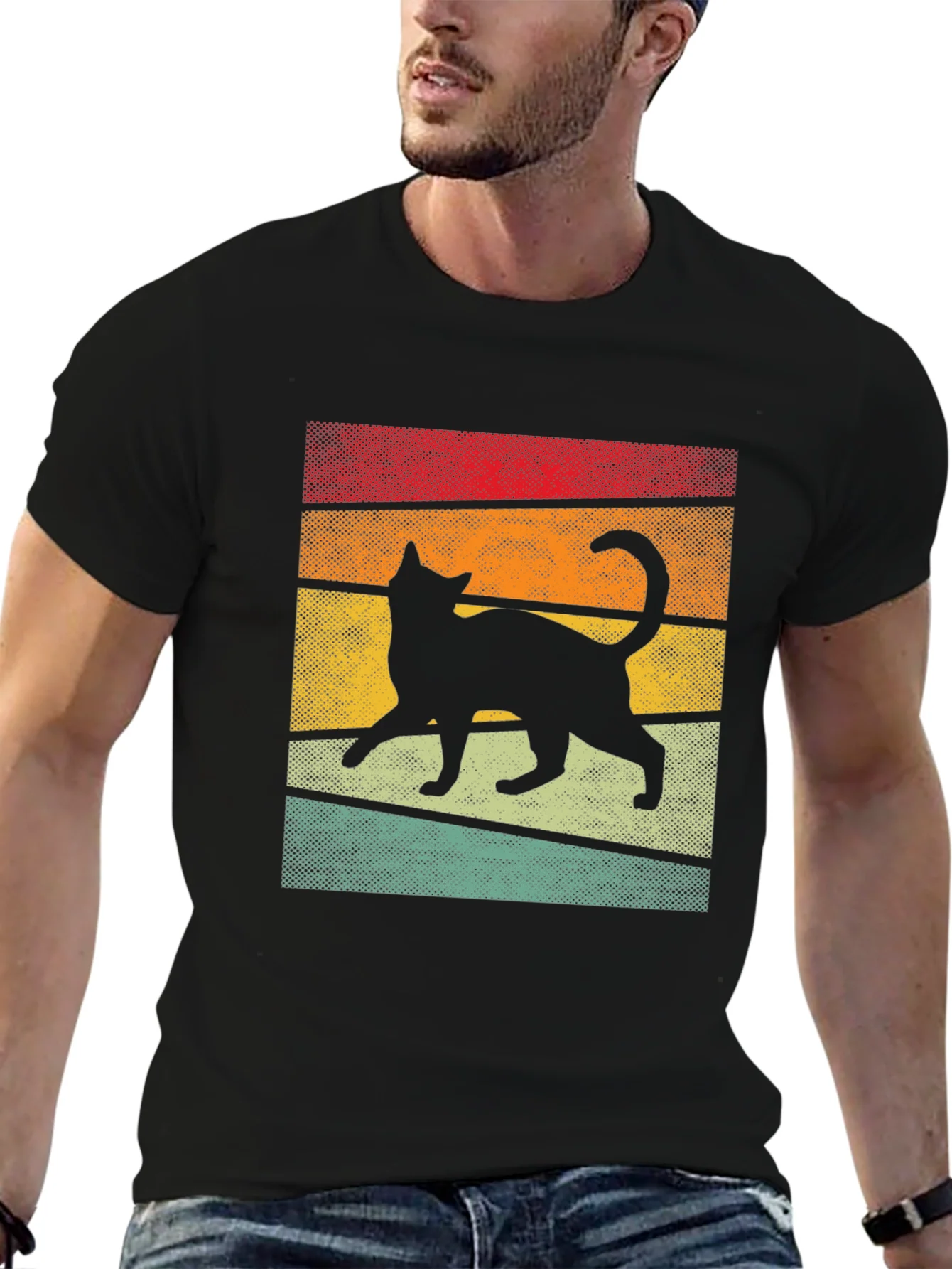 Retro Cat Silhouette T-Shirt