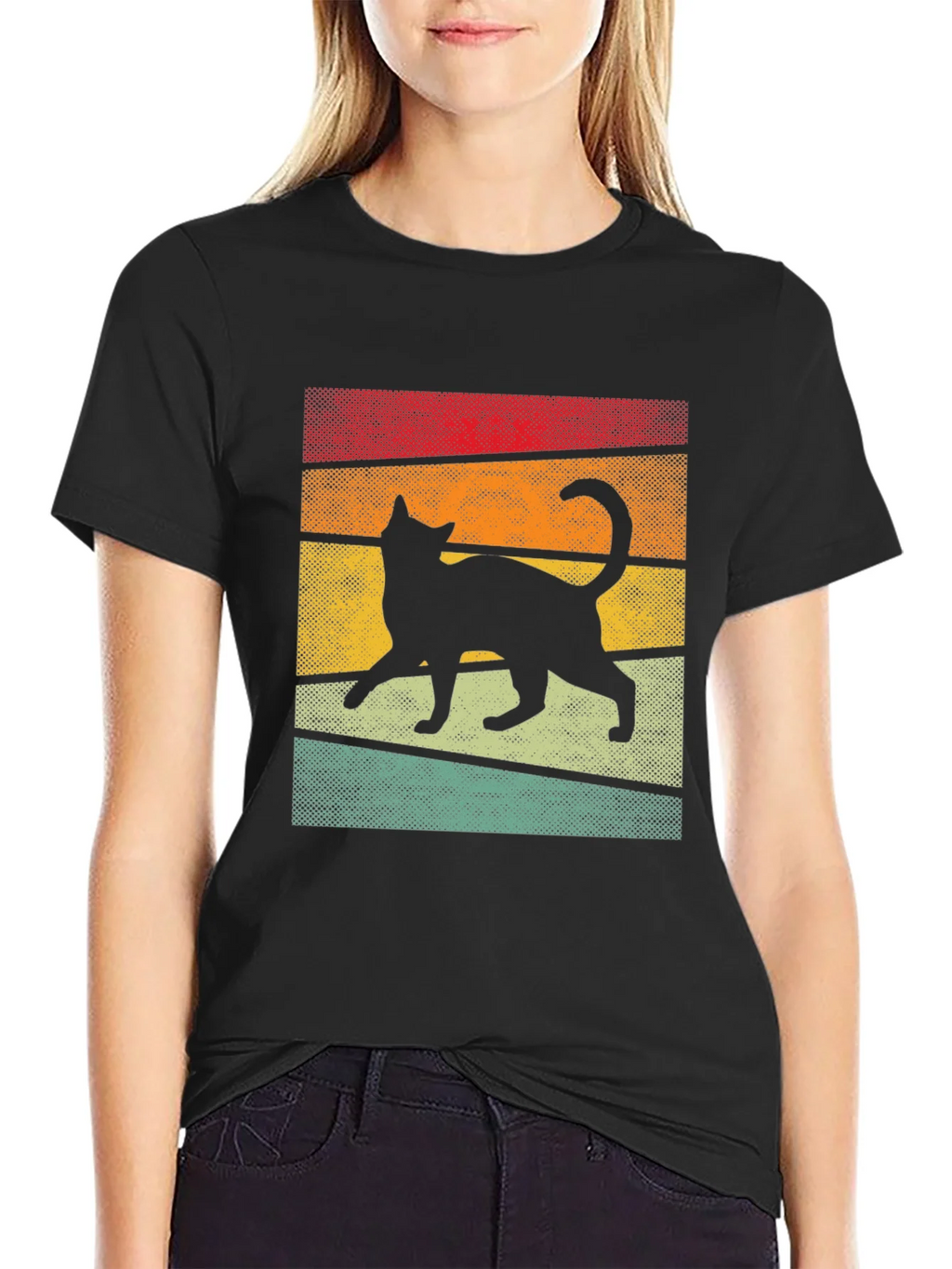 Retro Cat Silhouette T-Shirt