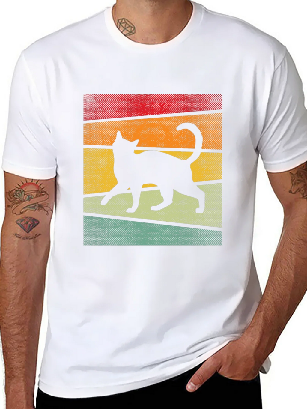Retro Cat Silhouette T-Shirt