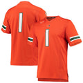 #1 M.Hurricanes Team Premier Orange Football Jersey Stitched American College Jerseys