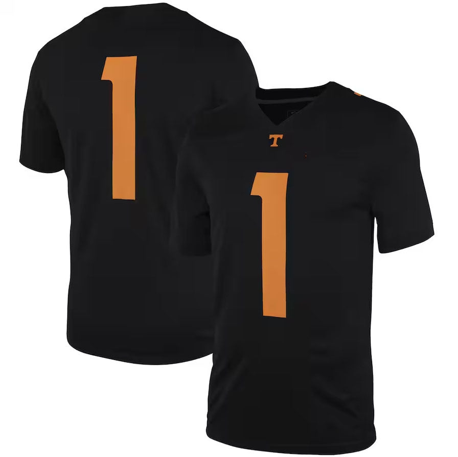 #1 T.Volunteers Dark Mode Game Jersey Black College Jerseys