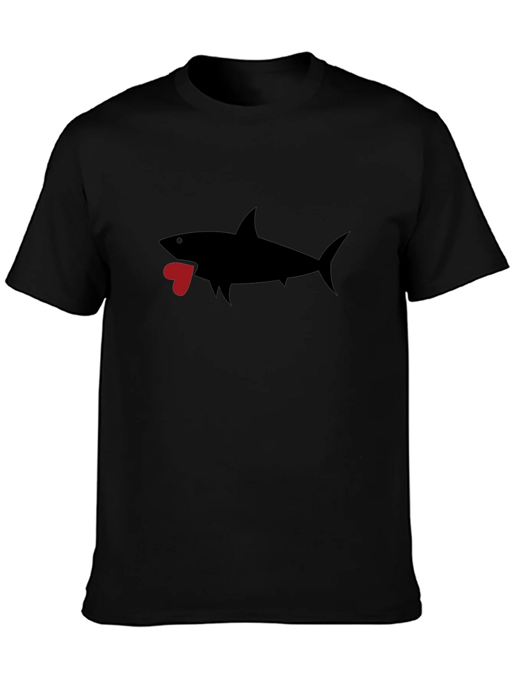 Shark Heart Graphic Black T-Shirt