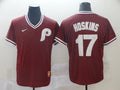 Men's Philadelphia Phillies Rhys Hoskins #17 Red Stitched jersey