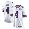 James Cook 4 Signed Buffalo Bills Super Bowl LVIII Game Men Jersey White