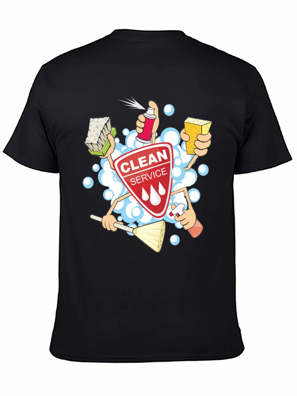 Clean Service T-Shirt - Cartoon Design