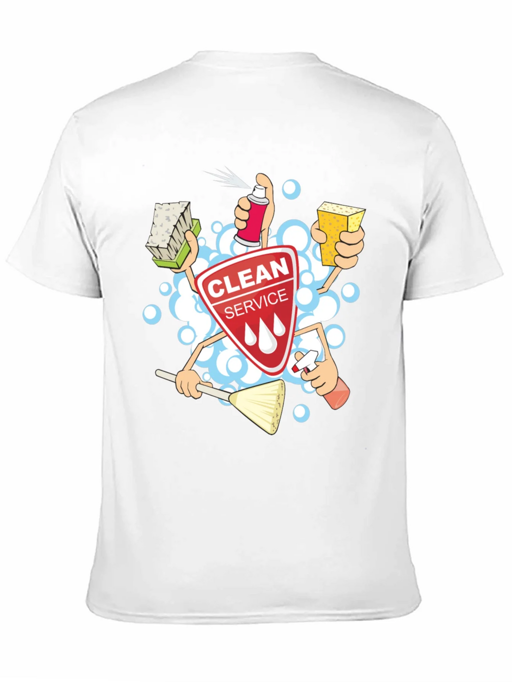 Clean Service T-Shirt - Cartoon Design