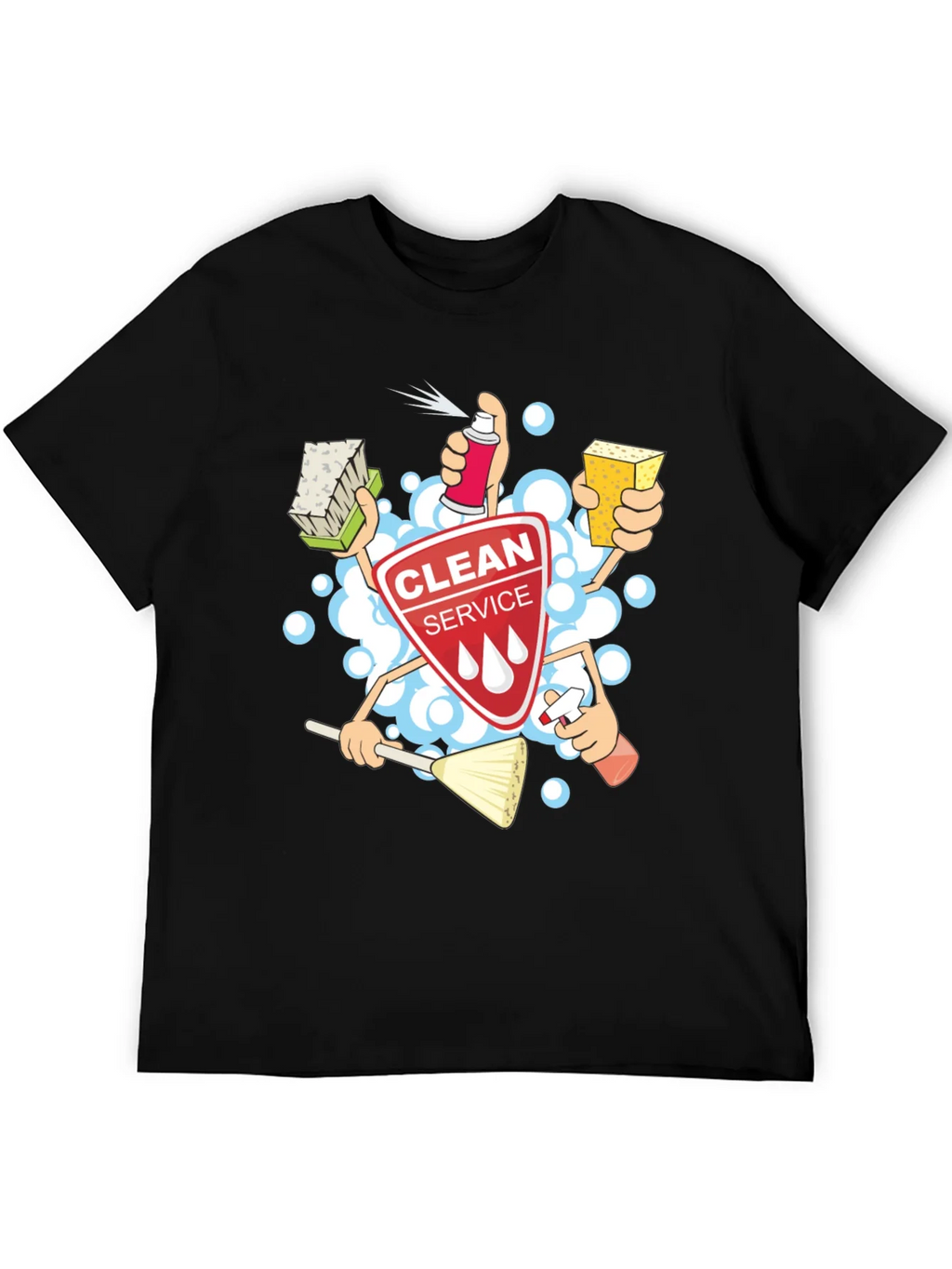Clean Service T-Shirt - Cartoon Design