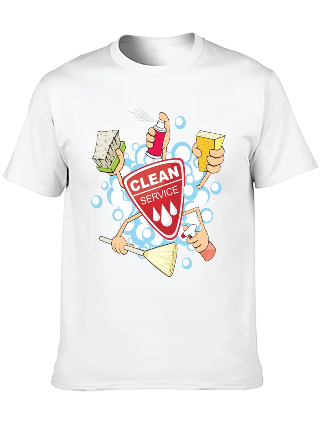 Clean Service T-Shirt - Cartoon Design