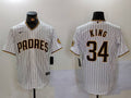 Men's San Diego Padres Michael King #34 White Home Limited Player Jersey1