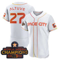 #27 Jose Altuve Houston Astros White 2023 SPACE CITY CHAMPIONS FLEX JERSEY C ALL STITCHED Baseball Jerseys