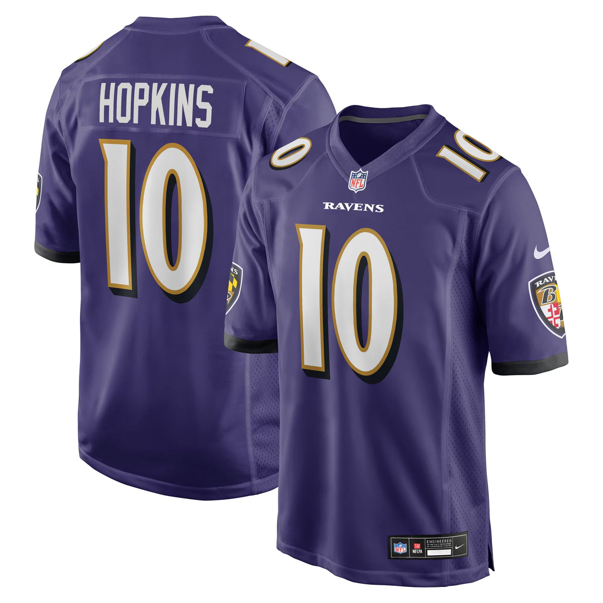 Baltimore Ravens DeAndre Hopkins Purple Team Game Jersey