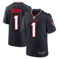 Houston Texans Number 1 Groom Navy Game Jersey
