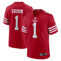 San Francisco 49ers Number 1 Groom Scarlet Game Jersey