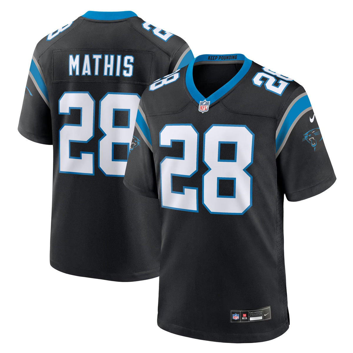 Carolina Panthers Damarri Mathis Black Team Game Jersey