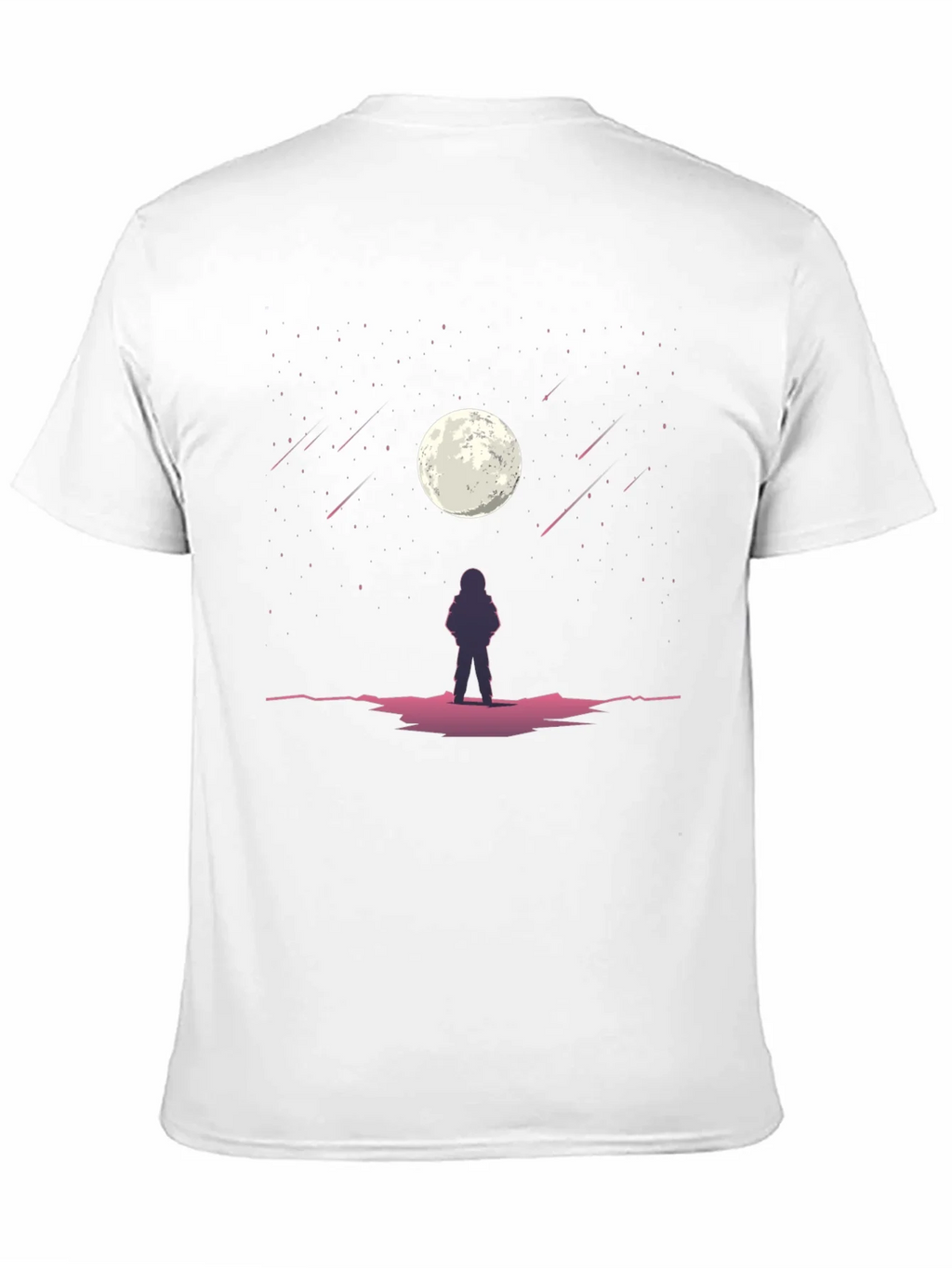 Astronaut Moon Gazing Black Graphic Tee
