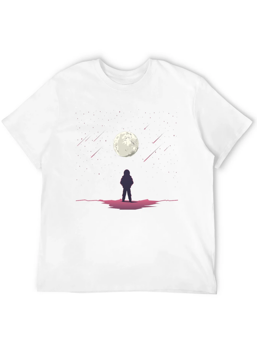 Astronaut Moon Gazing Black Graphic Tee
