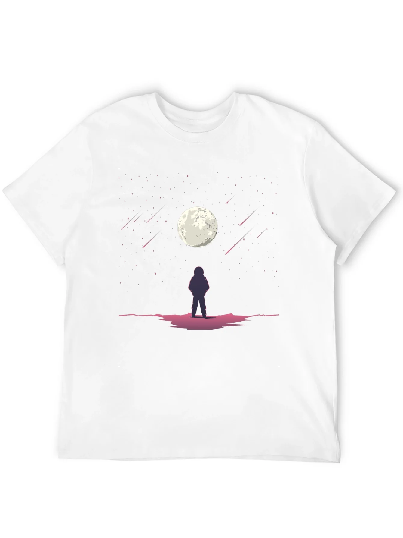 Astronaut Moon Gazing Black Graphic Tee