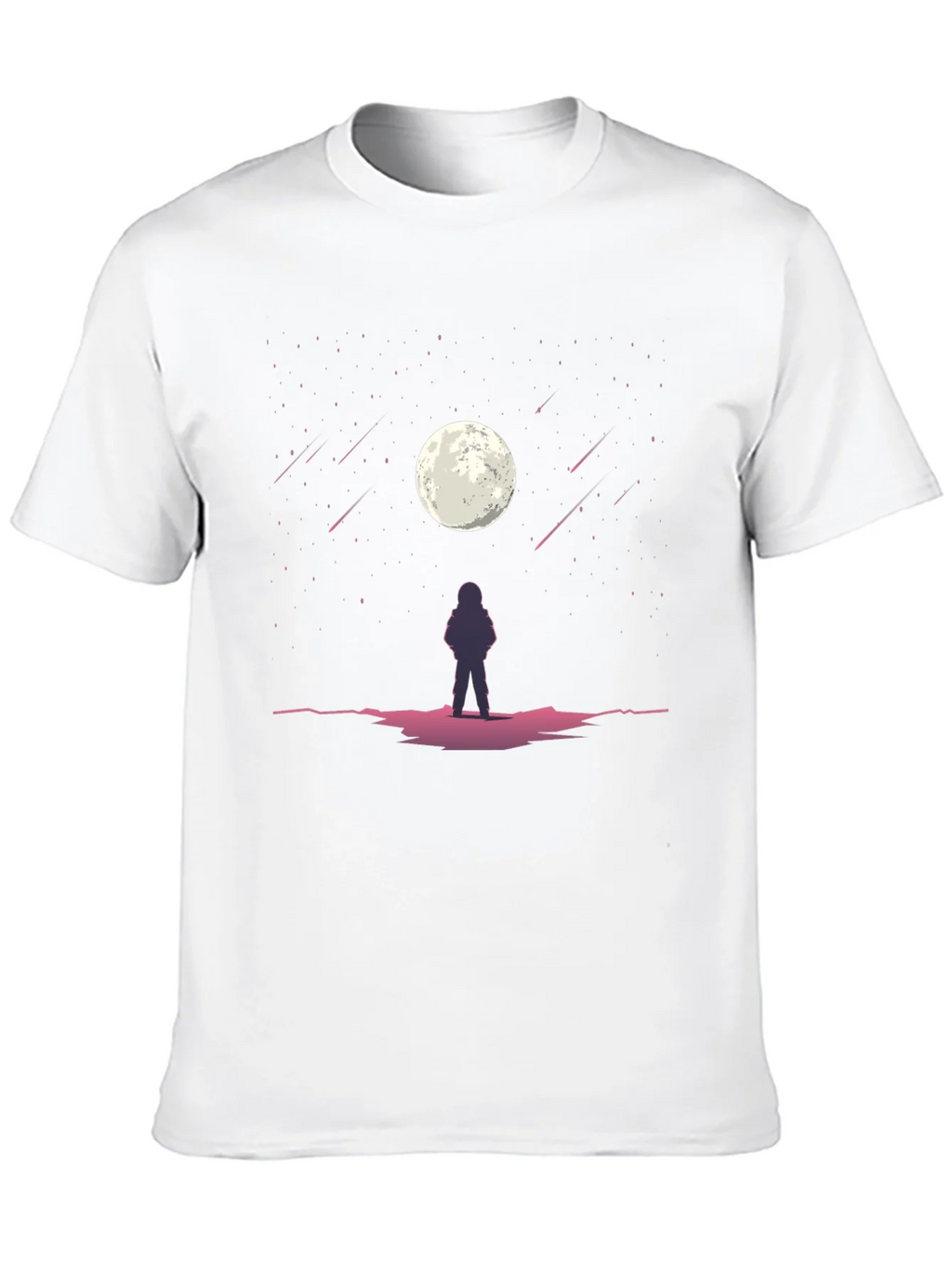 Astronaut Moon Gazing Black Graphic Tee