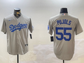 Men's Los Angeles Dodgers Albert Pujols #55 Gray Replica Player Jersey1