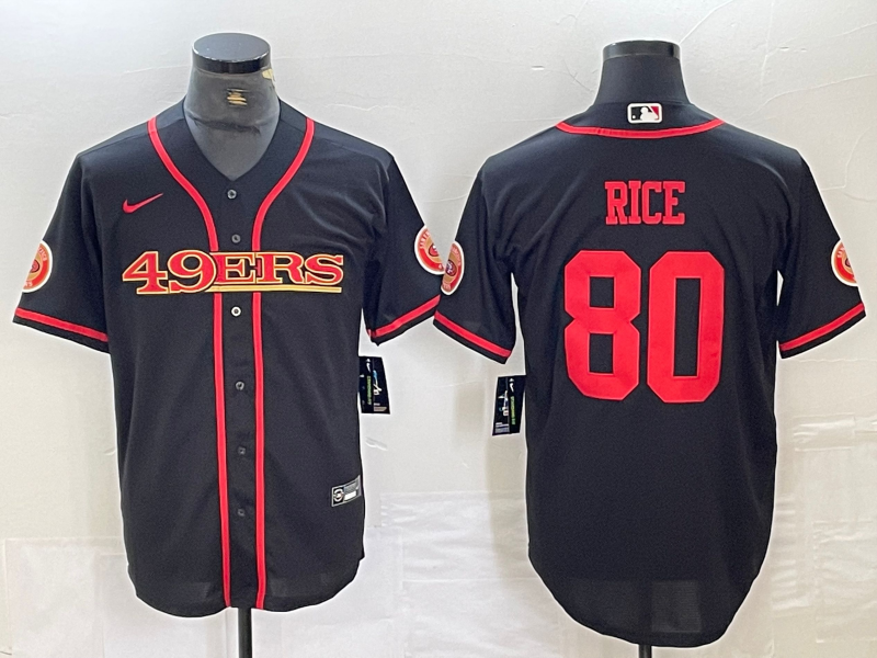Men's San Francisco 49ers Jerry Rice #80 Black Joint Edition Player jersey