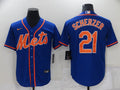 Men's New York Mets Max Scherzer #21 Blue Replica Baseball Jersey1