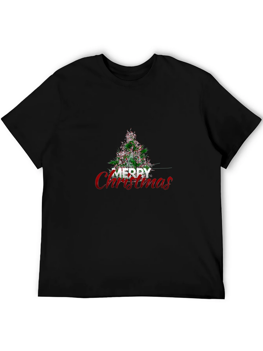 Festive Merry Christmas Tree Graphic Tee - Holiday Apparel