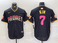 Men's San Diego Padres Ha-Seong Kim #7 Black Replica Player Jersey1