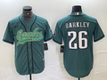 Men's Philadelphia Eagles Saquon Barkley #26 Midnight Green Player jersey Joint Edition