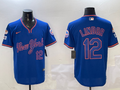 Men's New York Mets Francisco Lindor #12 Royal Replica Player Jersey1