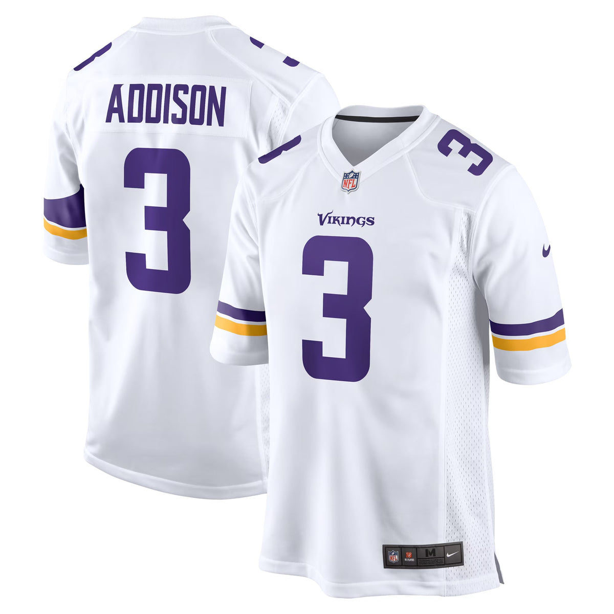 Minnesota Vikings Jordan Addison White Away Game Jersey
