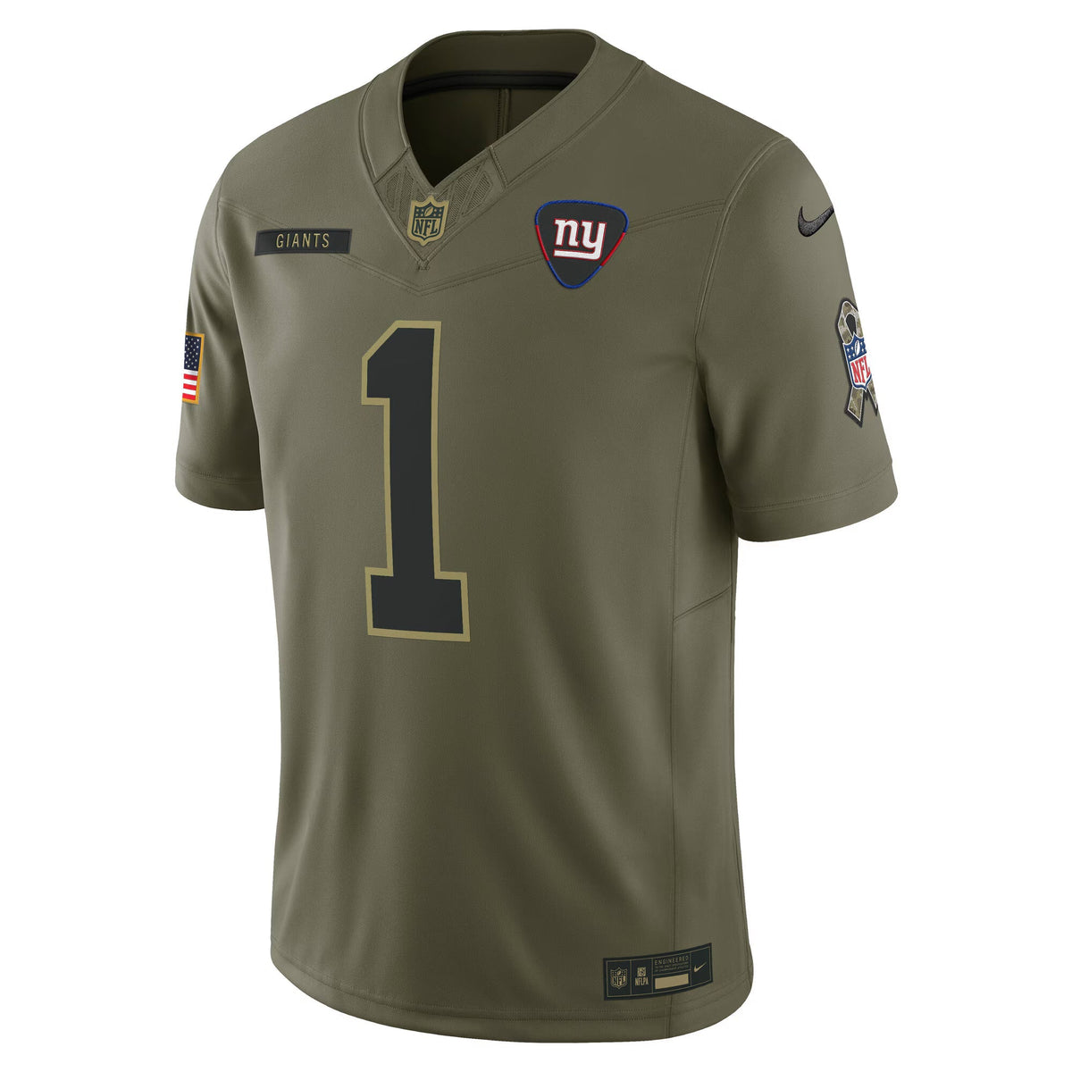 New York Giants Malik Nabers Olive 2025 Salute to Service Limited Jersey